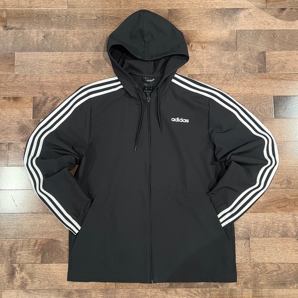 Adidas 3-Stripes Full-Zip Hoodie Jacket – Black (Men’s Medium) - Picture 1 of 5